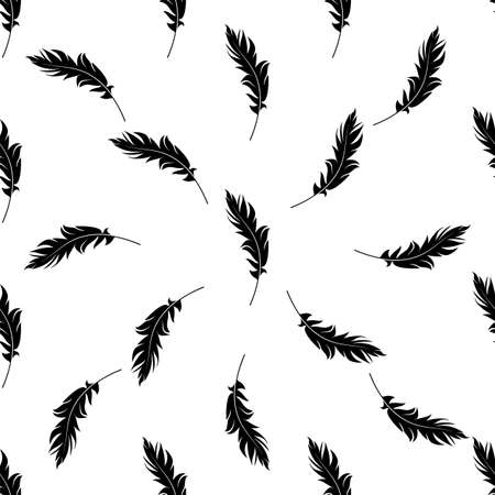 Feather Icon Seamless Pattern Vector Art Illustrationのイラスト素材
