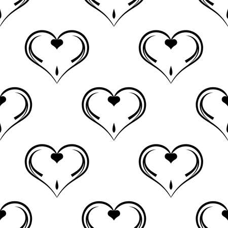 Heart Shape Icon Seamless Pattern Vector Art Illustrationのイラスト素材