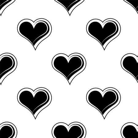 Heart Shape Icon Seamless Pattern Vector Art Illustrationのイラスト素材