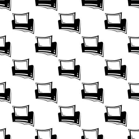 Printer Icon Seamless Pattern, Ink Jet, Laser Printer Vector Art Illustrationのイラスト素材