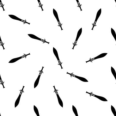 Sword Icon Seamless Pattern, Sword Vector Art Illustrationのイラスト素材