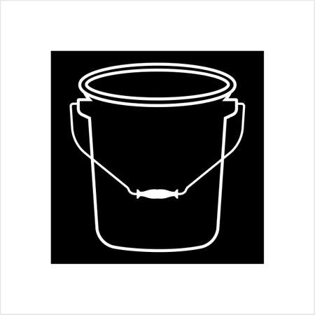 Bucket Icon, Water Bucket Icon Vector Art Illustrationのイラスト素材