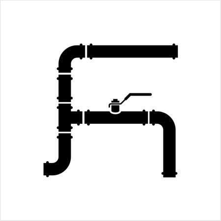 Pipe Icon, Pipe Fitting Icon Vector Art Illustrationのイラスト素材