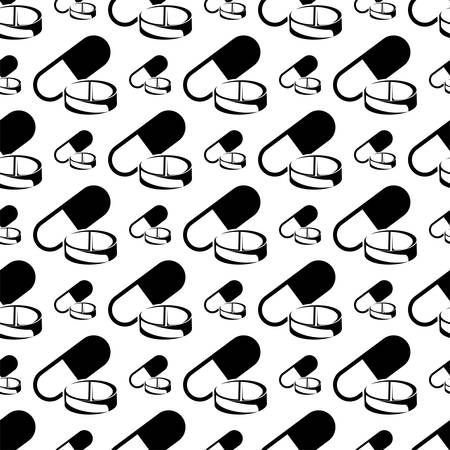 Seamless Pattern Of Capsule Pills Vector Art Illustrationのイラスト素材