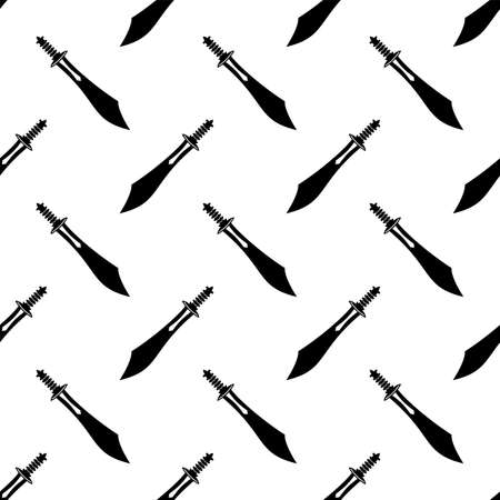 Sword Icon Seamless Pattern, Sword Vector Art Illustrationのイラスト素材