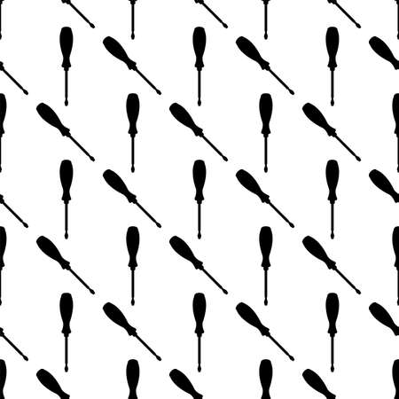 Screwdriver Icon Seamless Pattern, A Tool For Turning (Driving Or Removing) Screws Vector Art Illustrationのイラスト素材