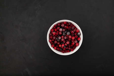 Frozen wild cranberry berries. Natural source of vitamin C, an ingredient for healthy smoothies or...