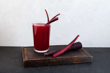 Salgam or fermented beet juice. Popular Turkish drink. Selective focus, space for your text.
