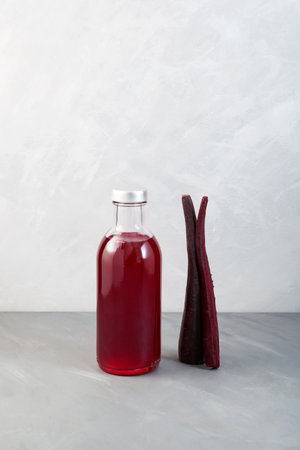 Salgam- Traditional Turkish fermented drink made with water, purple carrot or turnip (juice).の写真素材