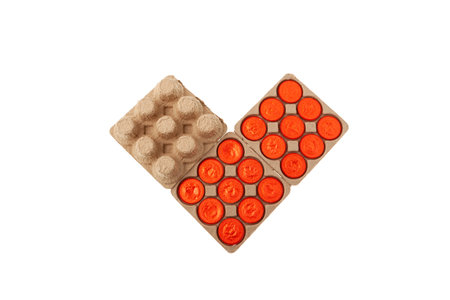 Coffee capsules in box made of recycled waste paper. modern trend. Reuse of packaging. Capsules for...