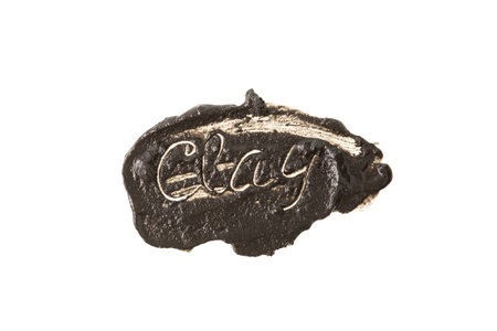 Black cosmetic clay or cleansing face mask for problem skin. Smear, cosmetic swatch on white. design element. Anti-inflammatory black mud with birch tar is effective in treatment of teenage acne.の写真素材
