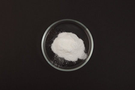Powder of Microbial transglutaminase also called microbial TGase, MTGase, or meat glue. In commercial food processing, processing aid is used to bond proteins together.の写真素材