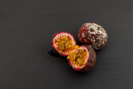 Rotten spoiled food. Concept - Improper food storage. Reduction of organic waste.の写真素材