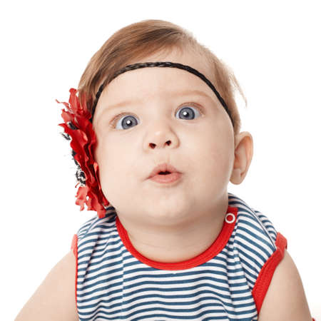 Beautiful expressive adorable happy cute smiling baby の写真素材
