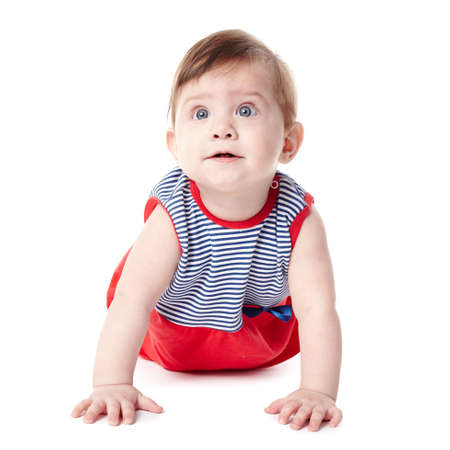 Beautiful expressive adorable happy cute smiling baby の写真素材