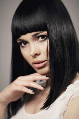 beautiful brunette sensuality studio portraitの写真素材