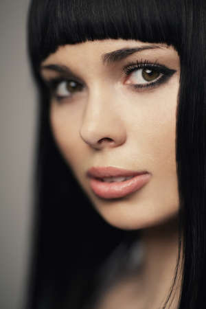 beautiful brunette sensuality studio portraitの写真素材