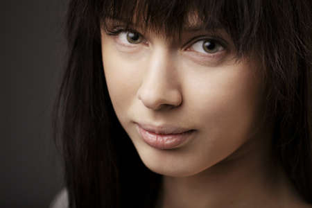 beautiful girl with big lips portraitの写真素材