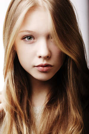 beautiful blond teen girl portrait