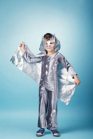 little funny super hero portraitの写真素材