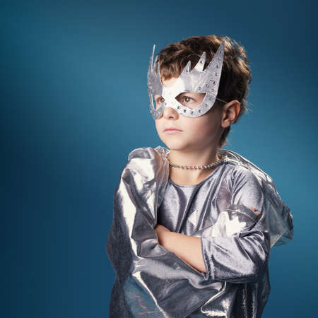 little funny super hero portraitの写真素材