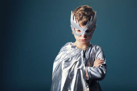 little funny super hero portraitの写真素材