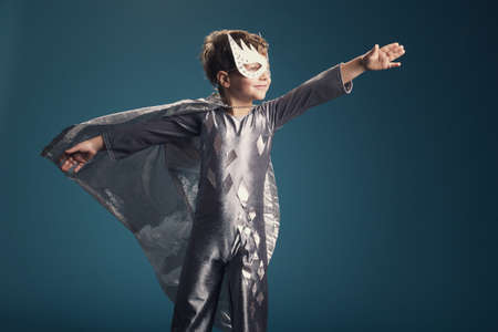 little funny super hero portraitの写真素材