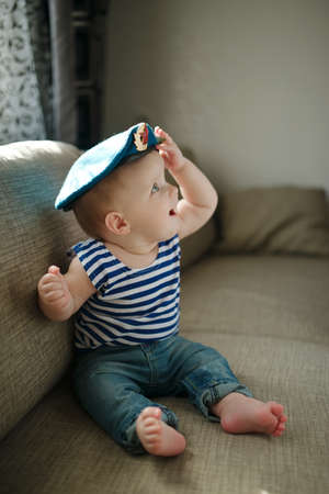 little boy in the blue beret portrait