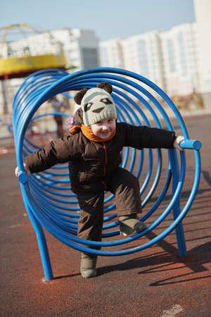 photo of happy children play on the playgroundの写真素材