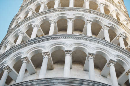 famous tower in piza Italy close up viewの写真素材