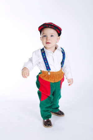 photo of cute little boy on whiteの写真素材