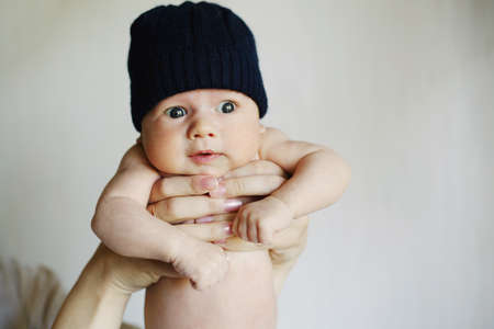 cute little boy at homeの写真素材