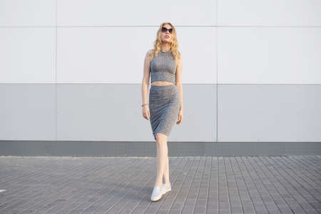 young beautiful blonde girlの写真素材