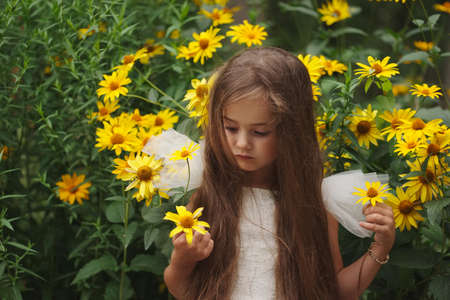 beautiful girl in white dressの写真素材