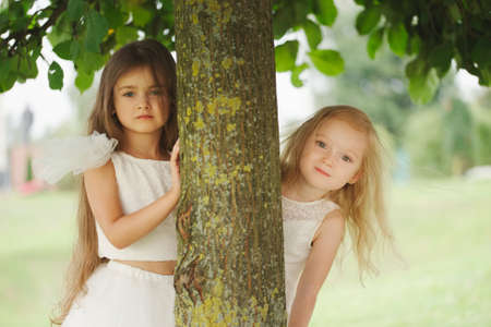 beautiful girl in white dressの写真素材