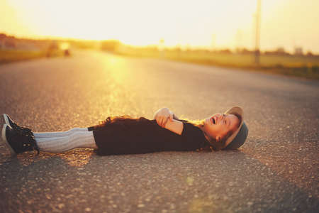 beautiful girl modern fashionable lookの写真素材