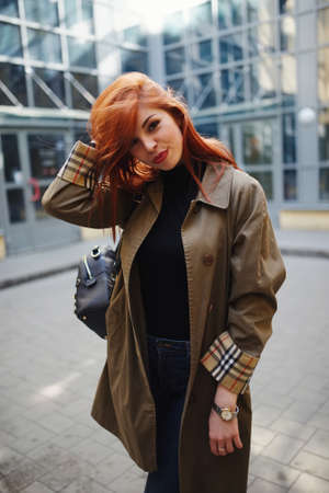 sensual red haired beautiful girlの写真素材