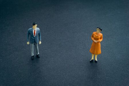 Flat lay of business miniature toy closeup.  Business Conceptの写真素材