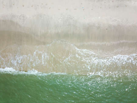 Blue ocean wave on clean sandy beach. Holidays and Travel Conceptの写真素材