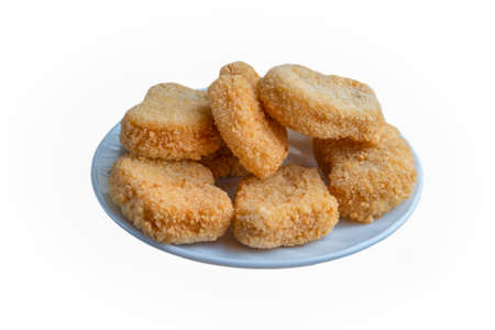 Chicken nuggets isolated on whiteの写真素材