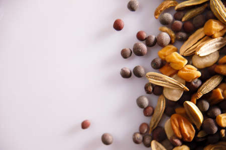 Spices and herbs closeup with selective focusの写真素材
