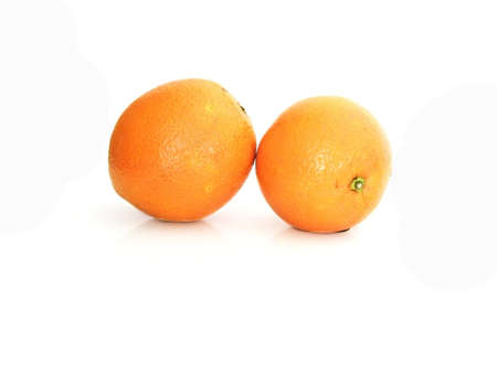 Two Oranges isolated on a white background