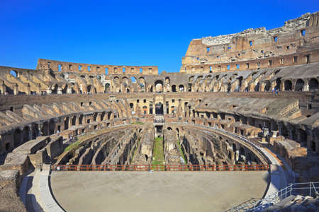 The Coliseum inside. Colosseum, the world famous landmark in Rome, Italy