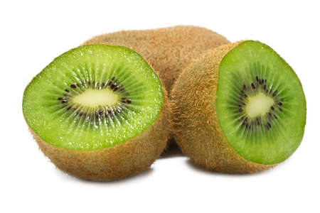 Juicy kiwi halves closeup の写真素材