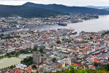 Bergen. View from mountain Floyen. Norway.の写真素材