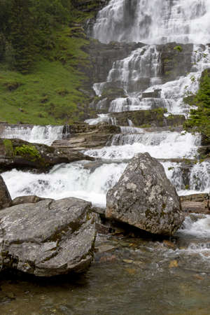 Scenic waterfall in Norway.の写真素材