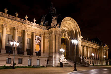 The Petit Palais in Paris at night. France.のeditorial素材