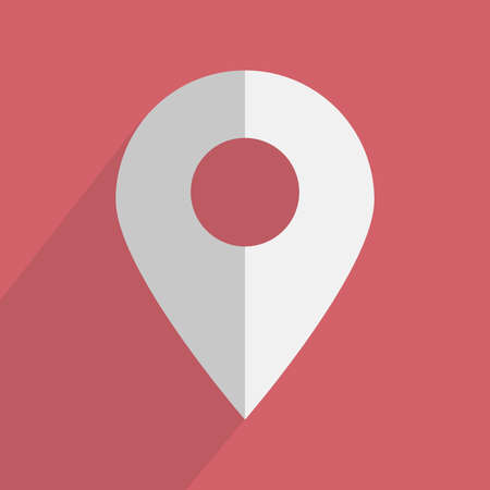 Location icon with shadow on a red backgroundのイラスト素材