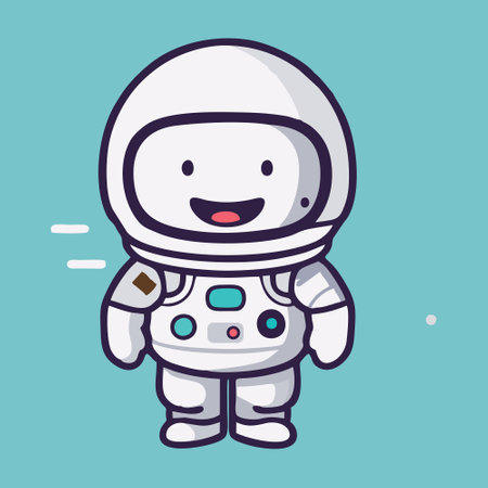 cute astronaut mascot vector cartoon styleのイラスト素材