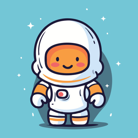 cute astronaut mascot vector cartoon styleのイラスト素材